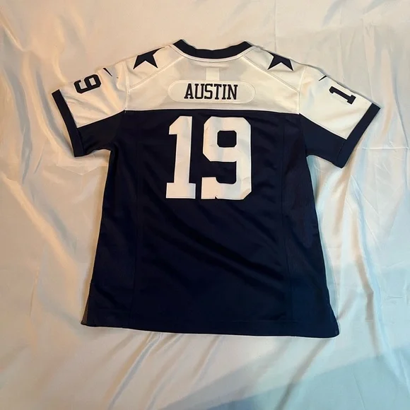 Nike Dallas Cowboys Miles Austin #19 Blue On-Field NFL Jersey Boys Medium - Picture 6 of 11
